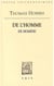 De l'homme - de homine