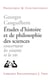 Études d'histoire et de philosophie des sciences concernant les vivants et la vie