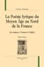 La poésie lyrique du Moyen-Age au nord de la France