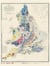 Carte géographique nostalgique : carte géologique de l'Angleterre et du Pays de Galles