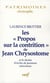 Les "propos" sur la contrition de Jean Chrysostome et le destin d'écrits de jeunesse méconnus