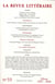 LA REVUE LITTERAIRE n.33