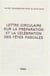 Lettre Préparatoire Fêtes Pascales