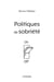 Politiques de sobriété