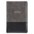 GRAY AND BLACK FAUX LEATHER KING JAMES VERSION DELUXE GIFT BIBLE WITH - THUMB INDEX AND ZIPPERED CLOSURE