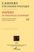 Cahiers d'économie politique n.62 : histoire de la pensée et théorie