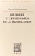 Husserl et le phénomène de la signification
