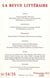 LA REVUE LITTERAIRE n.34/35