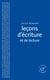 Leçon d'écriture et de lecture