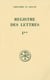 Registre des lettres - tome 1 Livres I et II