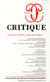 Revue Critique n.766 : « François Jullien, retour de Chine »