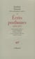 Écrits posthumes (1870-1873)