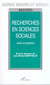 Recherches en sciences sociales - jalons et segments
