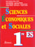 Sciences économiques et sociales 1ère es - livre élève