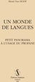 Un monde de langues - petit panorama à l'usage du profane