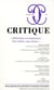 Revue Critique n.767