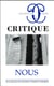 Revue Critique n.841/842 : nous