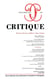 Revue Critique n.883 : Rohmer, Rivette, Truffaut : l'âge critique