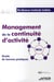 Management de la continuité d'activité