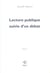 Lecture publique suivie d'un débat