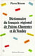 Dictionnaire du francais regional de poitou-charentes et de vendee