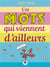 Des mots qui viennent d'ailleurs