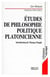 Études de philosophie politique platonicienne