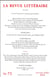 LA REVUE LITTERAIRE n.73