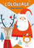 Coloriage avec stickers - père noël, renne, chat