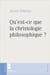 Qu'est ce que la christologie philosophique ?