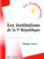 Les institutions de la cinquieme republique