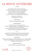 LA REVUE LITTERAIRE n.60