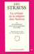 La Critique de la religion chez Spinoza