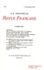 La Nouvelle Revue Française Tome 1 - fac-similé du 15 novembre 1908
