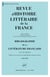 REVUE D'HISTOIRE LITTERAIRE DE LA FRANCE Hors-Série n.2012/HS : bibliographie