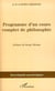 Programme d'un cours complet de philosophie