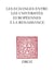 Les echanges entre les universites europeennes a la renaissance - colloque international, valence, 1