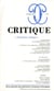 Revue Critique n.778 : sens critique