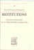 Restitutions - études d'histoire de la philosophie allemande