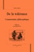 De la tolérance - commentaire philosophique