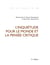 L' Inquiétude pour le monde et la pensée critique