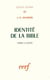 Identite de la bible