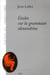 Études sur la grammaire alexandrine