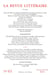 LA REVUE LITTERAIRE n.61