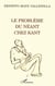 LE PROBLEME DU NEANT CHEZ KANT