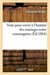 Note pour servir a l'histoire des mariages entre consanguins