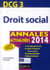 Dcg 3 - droit social - annales actualisées (édition 2014)