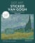 Dot art sticker van gogh a wheatfield with cypresses