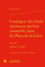 Catalogue des fonds musicaux anciens conservés dans les Pays-de-la-Loire Tome 3 - Mayenne et Sarthe