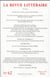 LA REVUE LITTERAIRE n.62